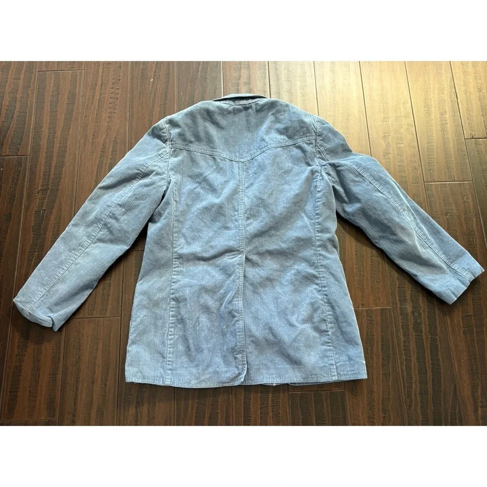 Sears The Mens Store Blazer Mens 40R Blue Corduroy Sport Coat  Vintage Jacket